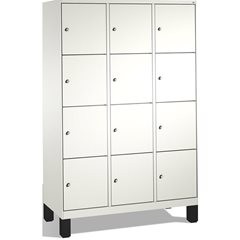 EVOLO Fächerschrank, mit Füßen, 3 Abteile, je 4 Fächer, Abteilbreite 400 mm, ver