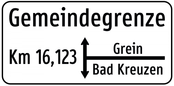 Hinweisschild Gemeindegrenze Hinweisschild Gemeindegrenze flach Scotchlite Typ1 | Flach