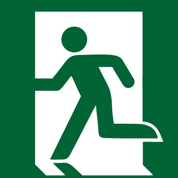 Notausgangs-Aufkleber Symbol 200x200mm