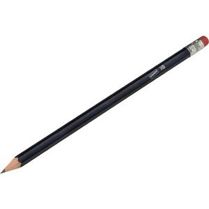Bleistift, 6eck., m.Rad., HB, Schaft: blau