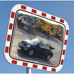 Verkehrsspiegel aus Acrylglas, Polystyrol-Rahmen, rechteckig, BxH 600 x 400 mm.