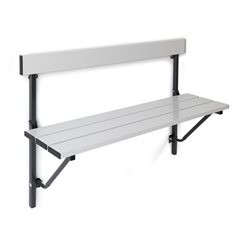 Klappbare Wandbank, klappbar, Länge bis 1200 mm, mit Aluminiumauflage.