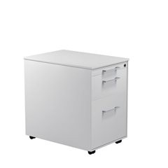 Schubladencontainer auf Rollen, HxT 570 x 600 mm, 1 Materialschub, 1 Hängeregistratur, lichtgrau / l
