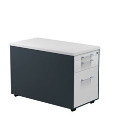 Schubladencontainer auf Rollen, HxT 529 x 800 mm, 1 Materialschub, 1 Hängeregistratur, anthrazitgrau