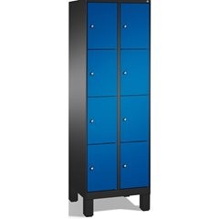 EVOLO Fächerschrank, mit Füßen, 2 Abteile, je 4 Fächer, Abteilbreite 300 mm, sch
