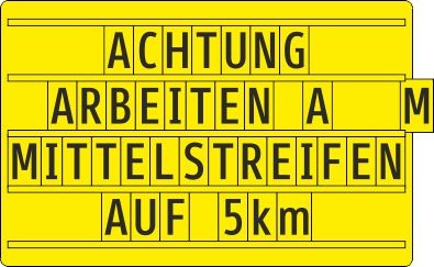 Umleitung mit einschiebbaren Einzelbuchstaben 3-zeilig | Alform Verkehrszeichen