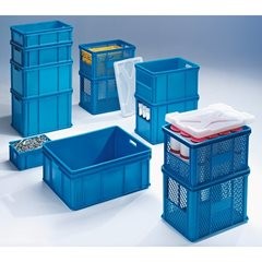 Stapel- und Transportbehälter, Wände, Boden geschlossen, Volumen 30 l, VE 4 Stk.
