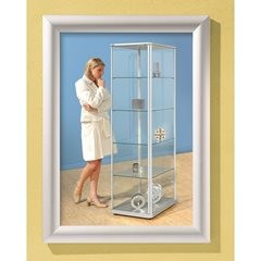 Design-Klapprahmen, Aluminiumprofil, silber eloxiert, VE 2 Stk, DIN A1, HxB 872 x 625 mm.