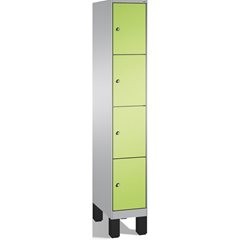 EVOLO Fächerschrank, mit Füßen, 1 Abteil, 4 Fächer, Abteilbreite 300 mm, weißalu