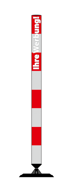 GIRL ECF Get Up Girl Poller, 105cm hoch, Dm 100mm, Signalfolie 3310P weiß mit 4 roten ECF Streifen |