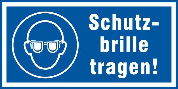 Hinweisschild Schutzbrille tragen 200x100/1.5mm
