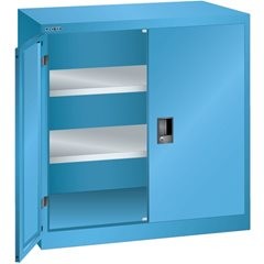 Flügeltürenschrank, 2 Fachböden, Breite 1000 mm, lichtgrau.