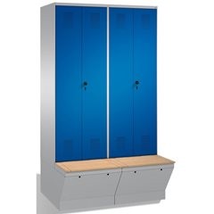 EVOLO Garderobenschrank, zueinander schlagende Türen, mit Aufbewahrungsbox, 4 Ab