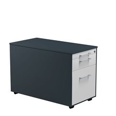 Schubladencontainer auf Rollen, HxT 520 x 800 mm, 1 Materialschub, 1 Hängeregistratur, anthrazitgrau