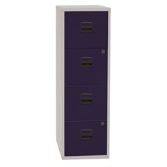Hängeregistraturschrank PFA, 4 Schübe, lichtgrau / oxfordblau.