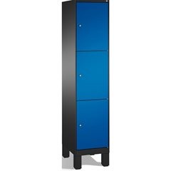 EVOLO Fächerschrank, mit Füßen, 1 Abteil, 3 Fächer, Abteilbreite 400 mm, schwarz