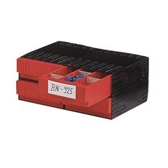 Kombi-Schubladensystem aus Polystyrol, mit 4 Schubladen 3 x 71 mm, blau.