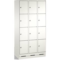 EVOLO Fächerschrank, mit Sockel, 3 Abteile, je 4 Fächer, Abteilbreite 300 mm, ve