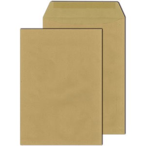Versandtasche, o.Fe., gummiert, B4, 110 g/m², Natron (RC), braun