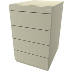 Standcontainer Note™, mit 4 Universalschubladen, Tiefe 565 mm, hellelfenbein.