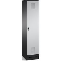 EVOLO Garderobenschrank, mit Sockel, 1 Abteil, Abteilbreite 400 mm, schwarzgrau