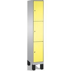 EVOLO Fächerschrank, mit Füßen, 1 Abteil, 3 Fächer, Abteilbreite 300 mm, weißalu