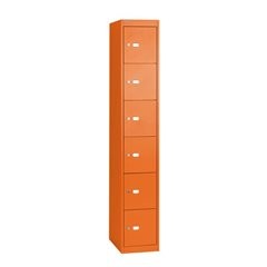 OFFICE Schließfachsystem, Tiefe 457 mm, 6 Fächer, orange.