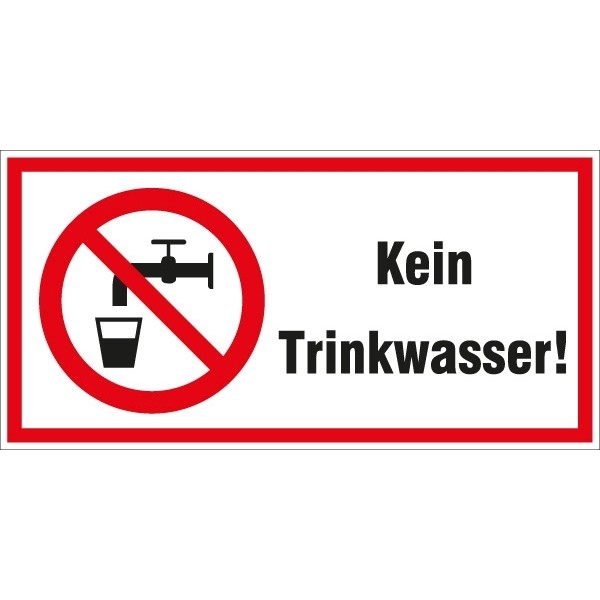 Hinweisschild Kein Trinkwasser 200x100/1.5mm