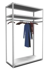 Garderoben-Regal-Schraubsystem, HxBxT 2000 x 1300 x 600 mm, Grundregal.