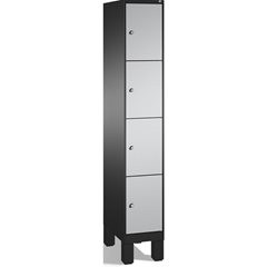 EVOLO Fächerschrank, mit Füßen, 1 Abteil, 4 Fächer, Abteilbreite 300 mm, schwarz