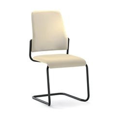 Besucherstuhl GOAL, Freischwinger, VE 2 Stk, Gestell schwarz, beige.
