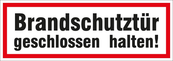 Hinweis-Aufkleber Brandschutztür 297x105mm
