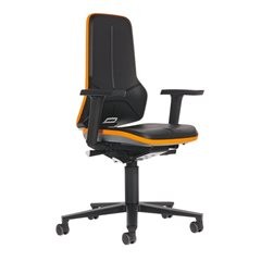 NEON Arbeitsdrehstuhl, Rollen, Permanentkontakt, Kunstleder, Flexband grau.