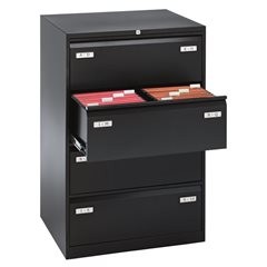 Hängeregistraturschrank LIGHT, 2-bahnig, 4 Schübe, DIN A4 quer, tiefschwarz, ab