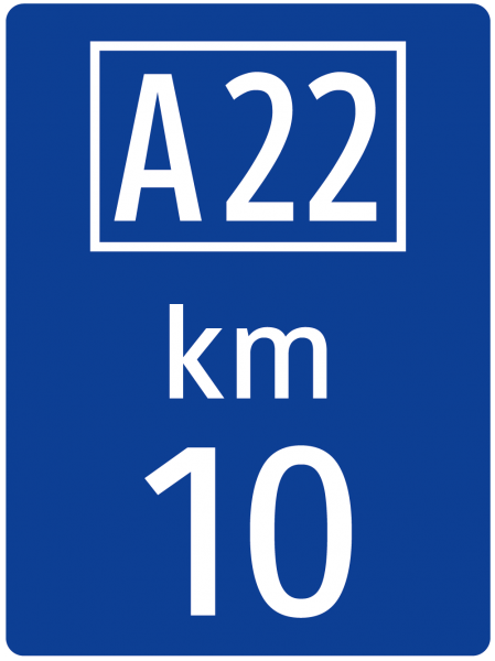 Kilometertafel für Autobahnen (alle 10km) Kilometertafel für Autobahnen (alle 10 km) Formline Scotch