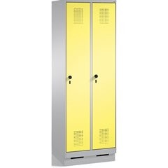 EVOLO Aufbewahrungsschrank, mit Sockel, 2 Abteile, Abteilbreite 300 mm, mit 8 Fa