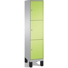 EVOLO Fächerschrank, mit Füßen, 1 Abteil, 3 Fächer, Abteilbreite 400 mm, weißalu