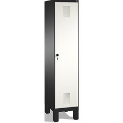 EVOLO Garderobenschrank, mit Füßen, 1 Abteil, Abteilbreite 400 mm, schwarzgrau /