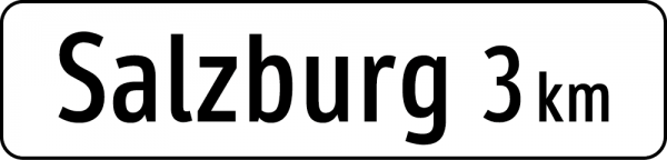 Ortsbezeichnungstafel-Entfernungsangabe bis zum nächsten Ort URP I Scotchlite Typ1 | Umrandungsprof