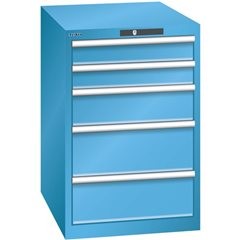 Schubladenschrank, 5 Schubladen, BxTxH 564 x 724 x 850 mm, lichtgrau.