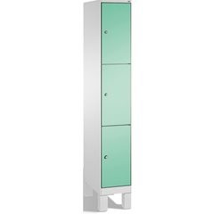 EVOLO Fächerschrank, mit Füßen, 1 Abteil, 3 Fächer, Abteilbreite 300 mm, lichtgr
