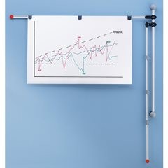 Planhalter Wand, mit 2 Schwenkarmen, Höhe 1000 mm.