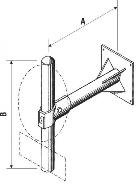 Wandbefestigung verzinkt dm 480 mm