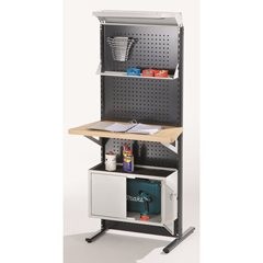 Werkzeug- und Materialwagen, mit Flügeltürschrank, anthrazitgrau RAL 7016.