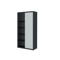 Querrollladenschrank, HxBxT 1956 x 1000 x 432 mm, Stahlplatte, 4 Fachböden, anth
