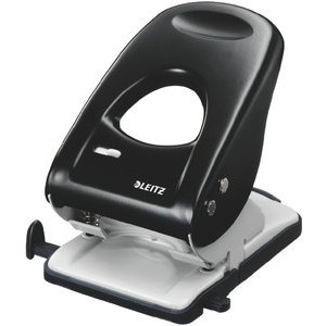 Locher, mechanisch, mit Anschlagschiene, 40 Blatt, 4 mm, schwarz