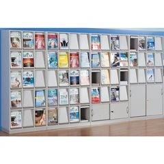 Klappenschrank, mit 16 Klappen und Schiebetürschrank, HxBxT 1864 x 1000 x 420 mm.