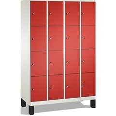 EVOLO Fächerschrank, mit Füßen, 4 Abteile, je 4 Fächer, Abteilbreite 300 mm, ver