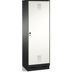 EVOLO Garderobenschrank, Tür über 2 Abteile, mit Sockel, 2 Abteile, 1 Tür, Abtei