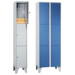 3er-Schließfachschrank München, 1 Abteil, Breite 400 mm, silbergrau.
